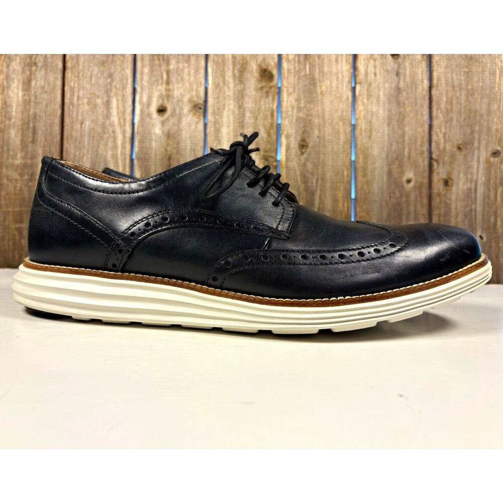 Cole Haan OriginalGrand Men Black Leather Wingtip Brogue Oxford Lace Up 11.5 M